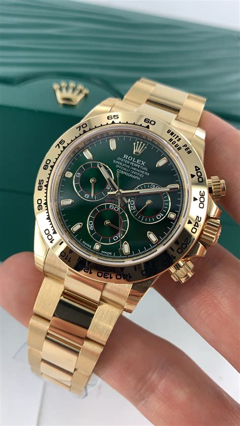 rolex daytona yellow gold green dial price|rolex 116508 price.